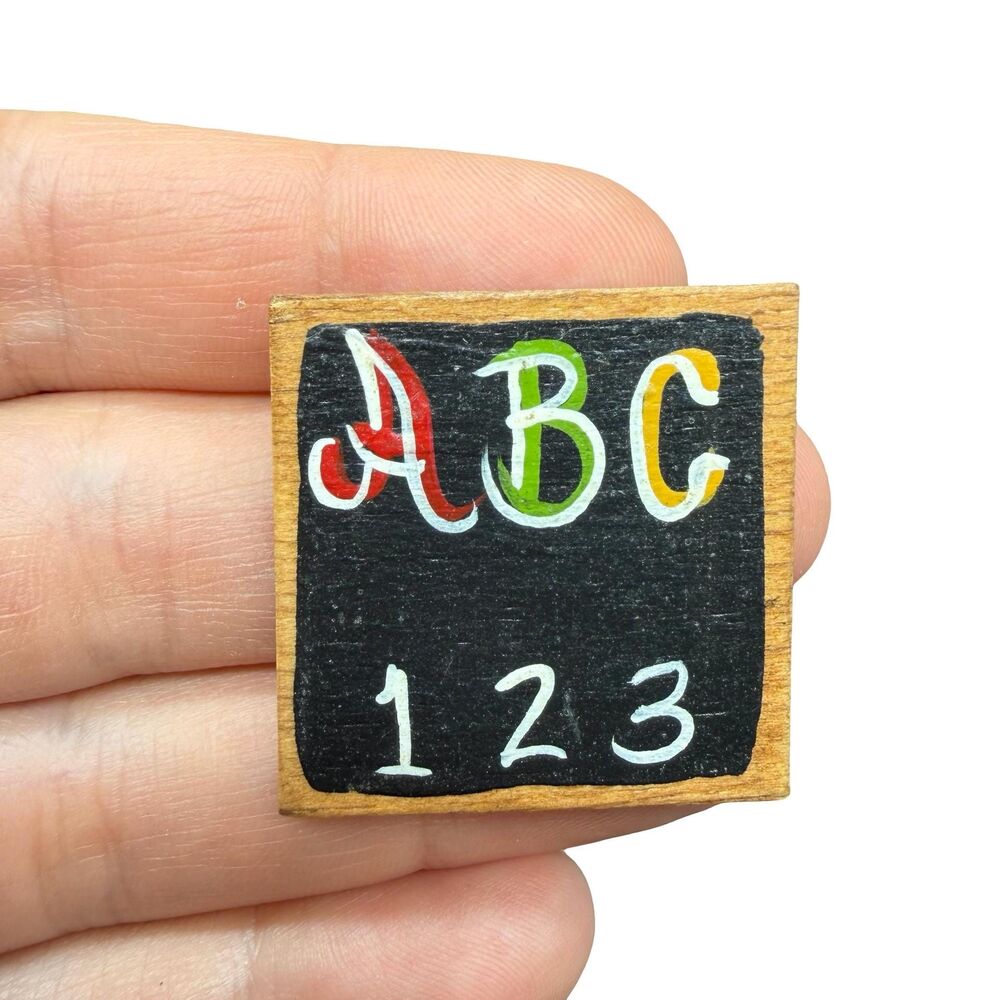 Vintage Wooden Teacher Brooch Chalkboard Pin